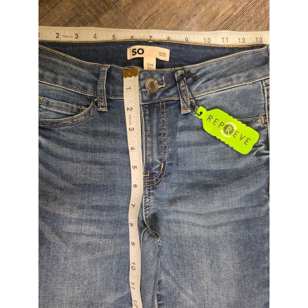 SO Low Rise Jegging Womens Size 3 26W Dark Wash Stretch Denim Jeans - Picture 3 of 7